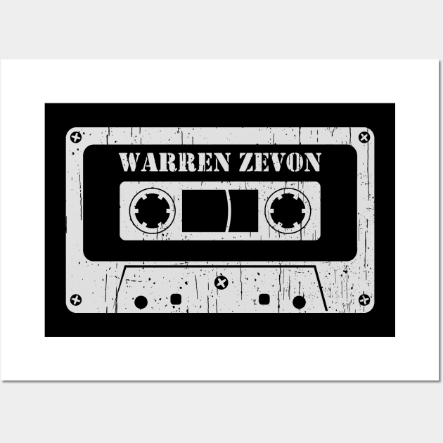 Warren Zevon - Vintage Cassette White Wall Art by FeelgoodShirt